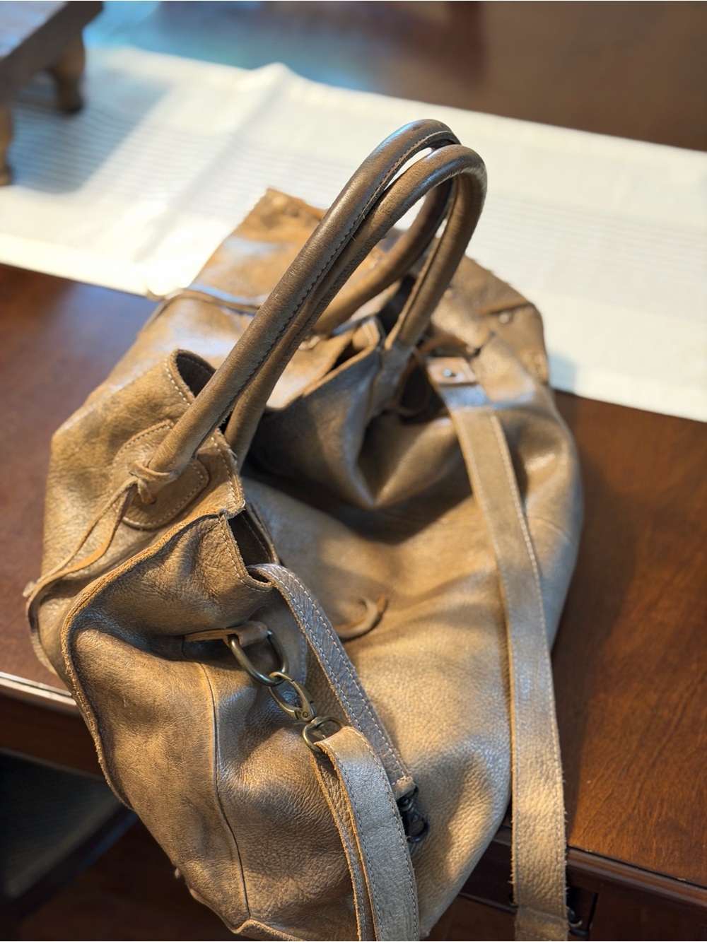 Bed Stu Distressed Gray Rockababy Tote - Picture 5 of 5